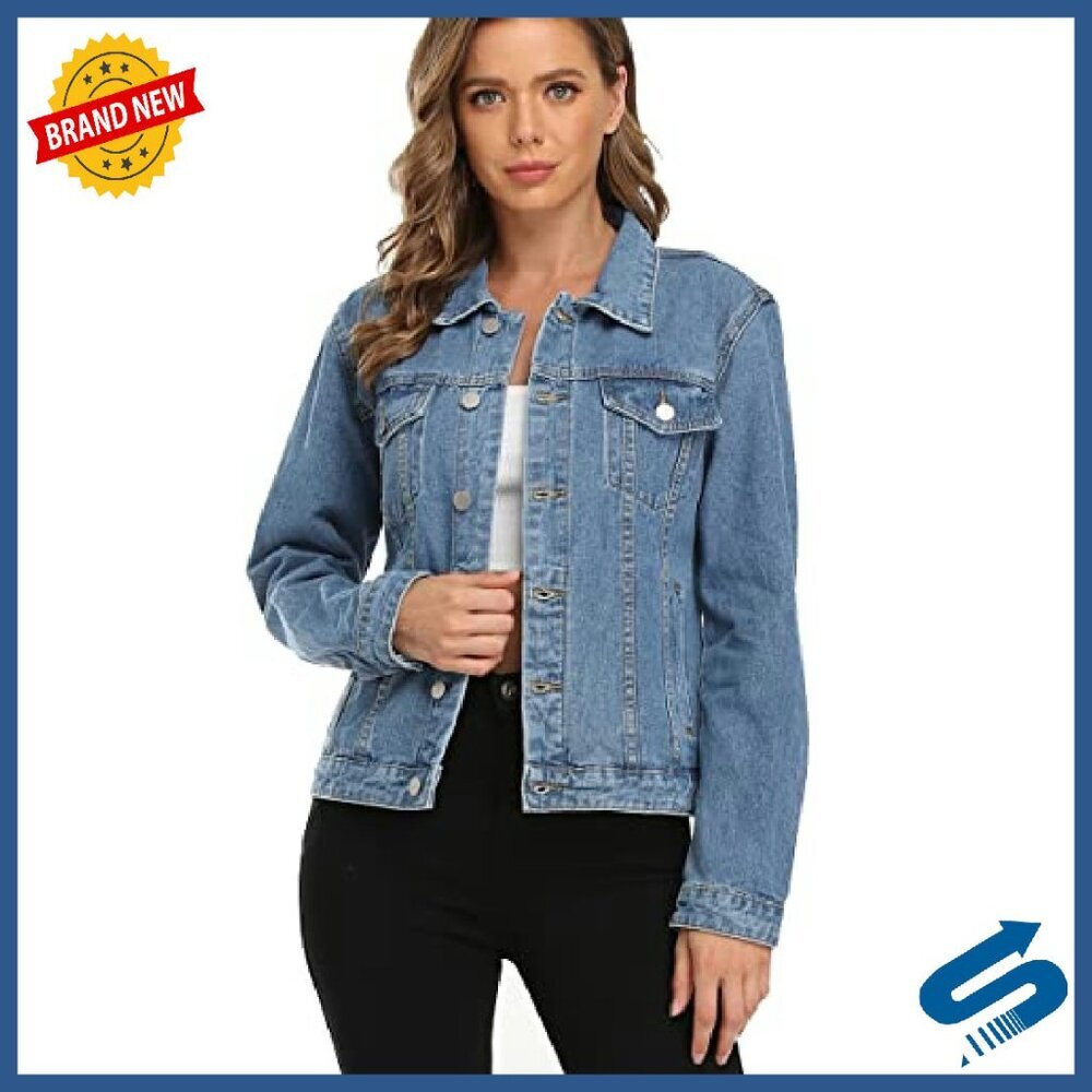 Classic Denim Jacket Button Down Long Sleeve Vintage Fit - Picture 4 of 8